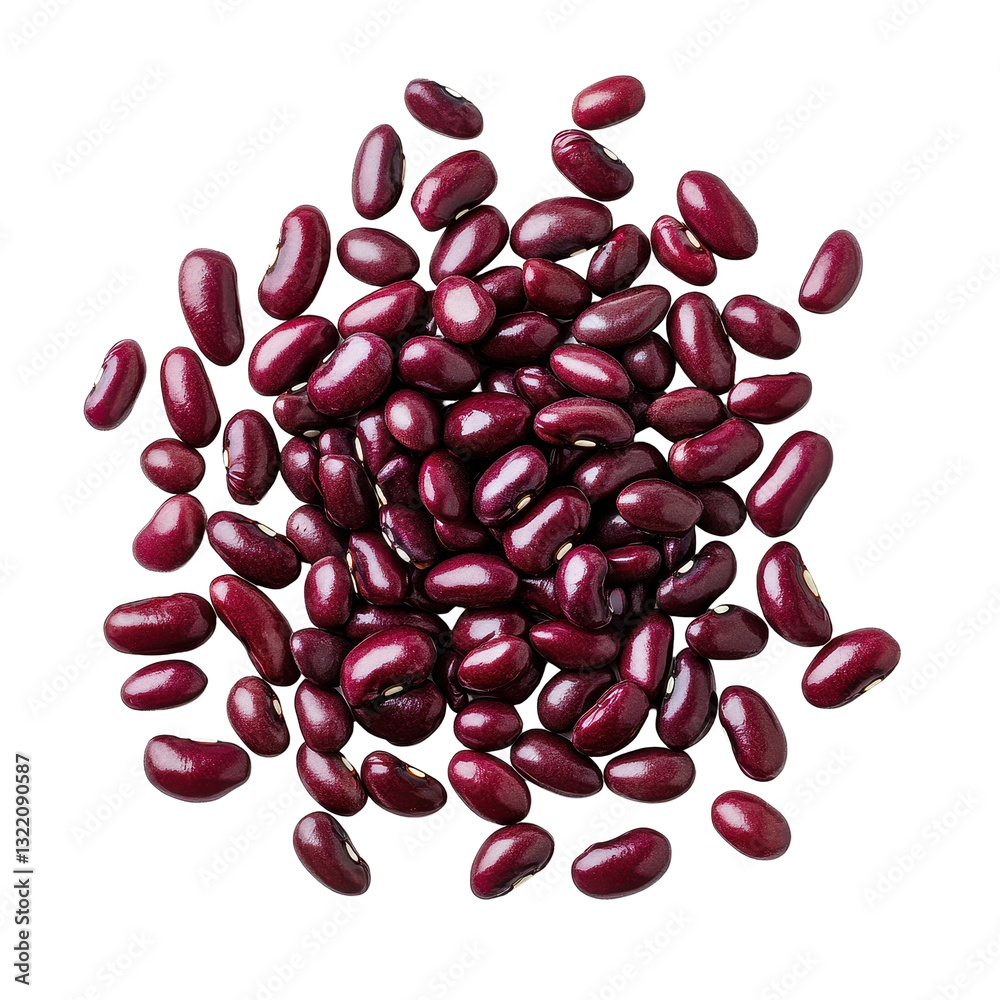 Red beans scattered on pure Transparent background showcasing their rich color and smooth texture in isolated setting, Red beans isolated on PNG background Red beans scattered on pure Transparent background showcasing their rich color and smooth texture in isolated setting, Red beans isolated on PNG background