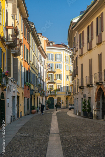 Street in Brera district in Milano city.