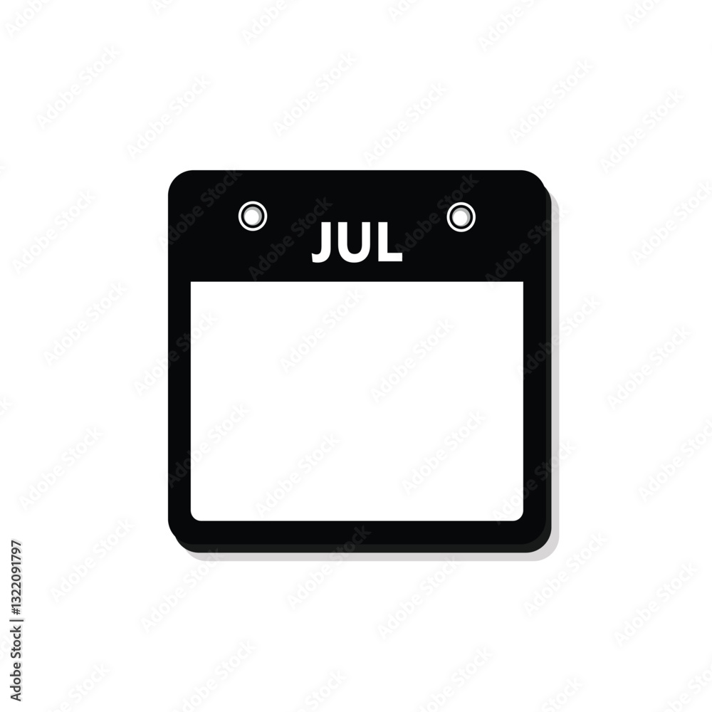 calender icon, july icon with white background calender icon, july icon with white background