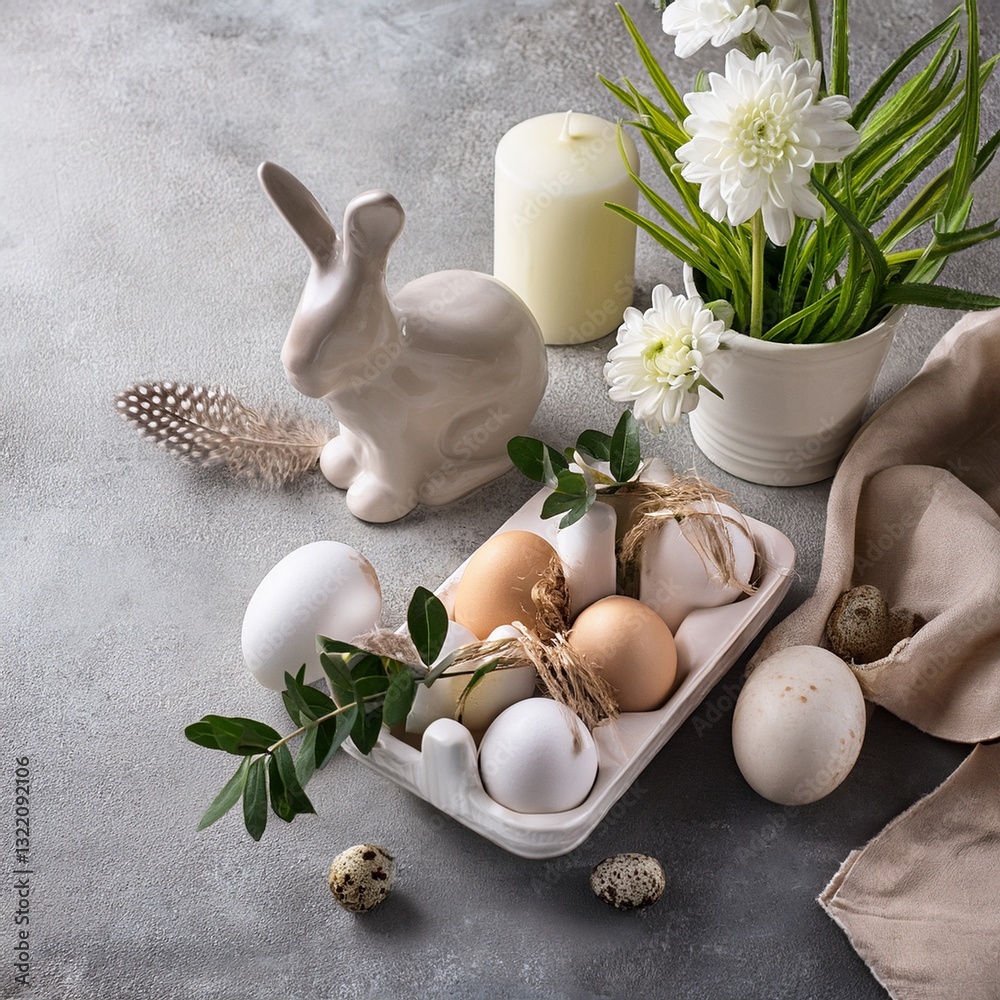 Easter composition on concrete background
Easter composition on concrete background