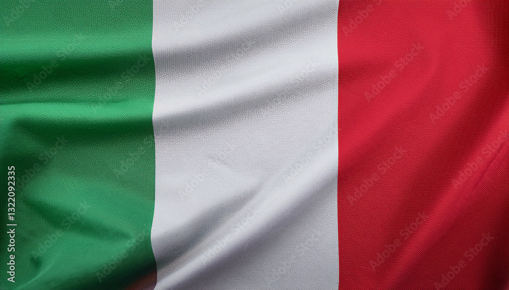 Obraz premium National flag of Italy, silk fabric. Banner for celebrating Independence Day.