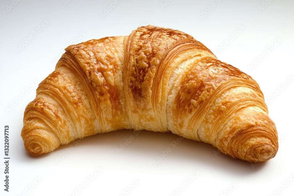 Golden-brown croissant, freshly baked, perfect for breakfast Golden-brown croissant, freshly baked, perfect for breakfast