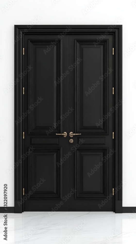 Obraz premium Modern Black Double Door Design for Elegant Spaces