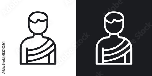Hajj icon set in black and white stroke lines