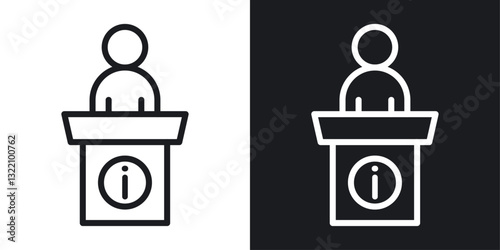 Help desk information icon set in black and white stroke lines