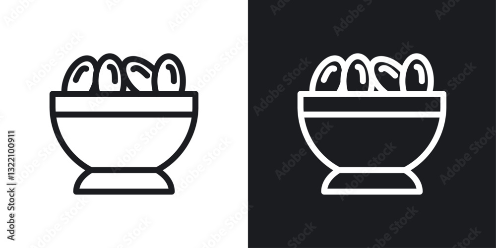 Iftar meal ramadan icon set in black and white stroke lines Iftar meal ramadan icon set in black and white stroke lines