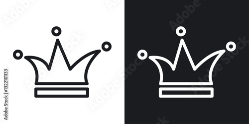Jester hat icon set in black and white stroke lines