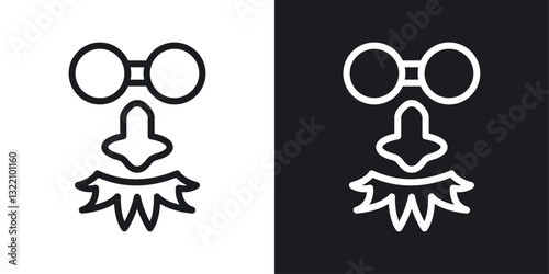 Joke day icon set in black and white stroke lines