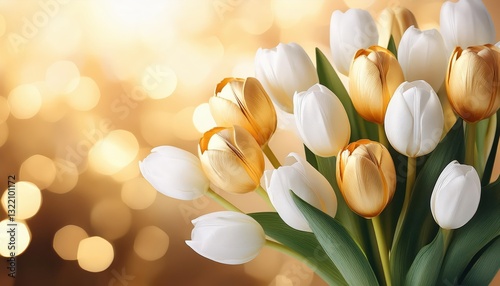 Wallpaper Mural Stunning Tulip Bouquet and Bokeh Backdrop ThanksgivingMothers Day Concept Illustration in Vibrant Colors and Soft Focus, Embracing Joyful Atmosphere Torontodigital.ca