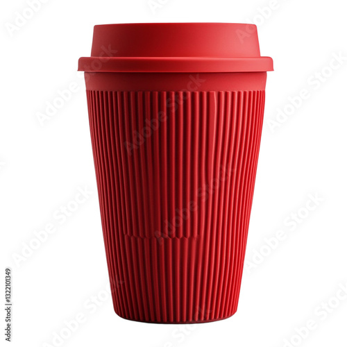 Wallpaper Mural A vibrant red reusable coffee cup ready for your morning brew Torontodigital.ca