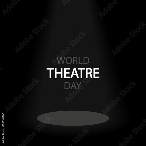 Theater world day stage lighting, vector art illustration.