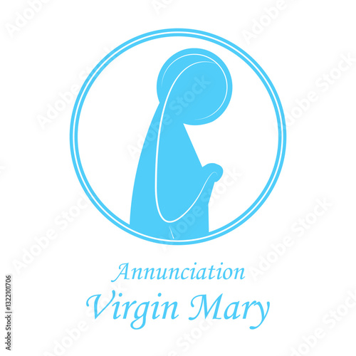 Virgin mary annunciation church icon, vector art illustration.