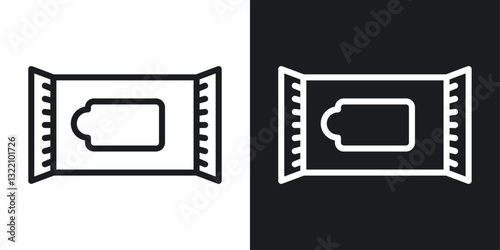 Makeup remover wipes icon set in black and white stroke lines