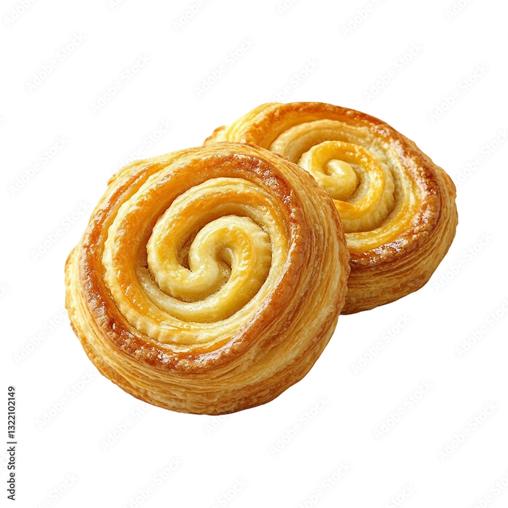 Golden Palmier Puff Pastry Cookies isolated. Golden Palmier Puff Pastry Cookies isolated.