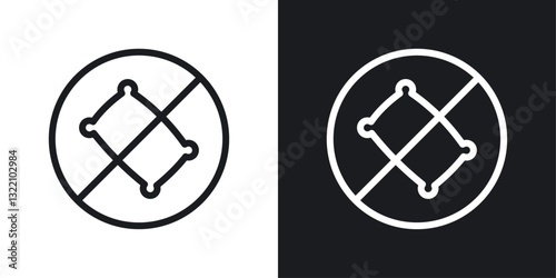 No pillow sign set in black and white stroke lines