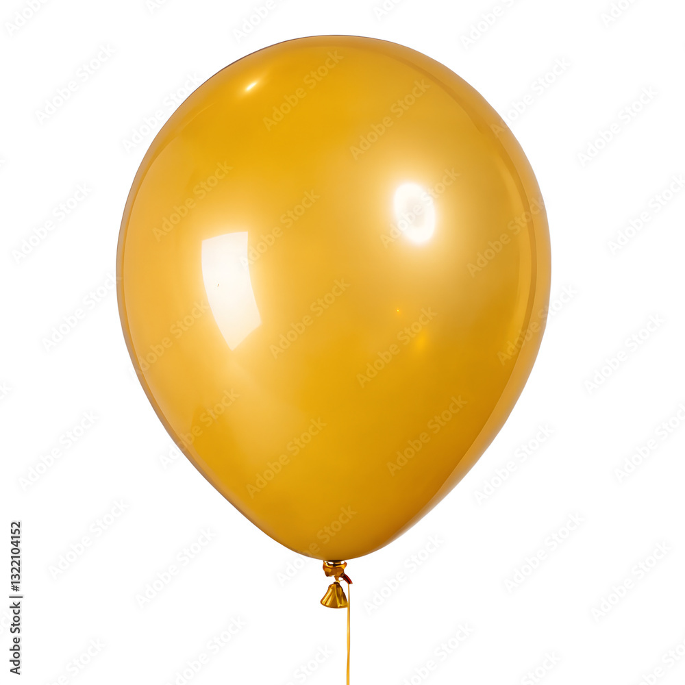 Shiny Golden Balloon Isolated on Transparent Background Shiny Golden Balloon Isolated on Transparent Background