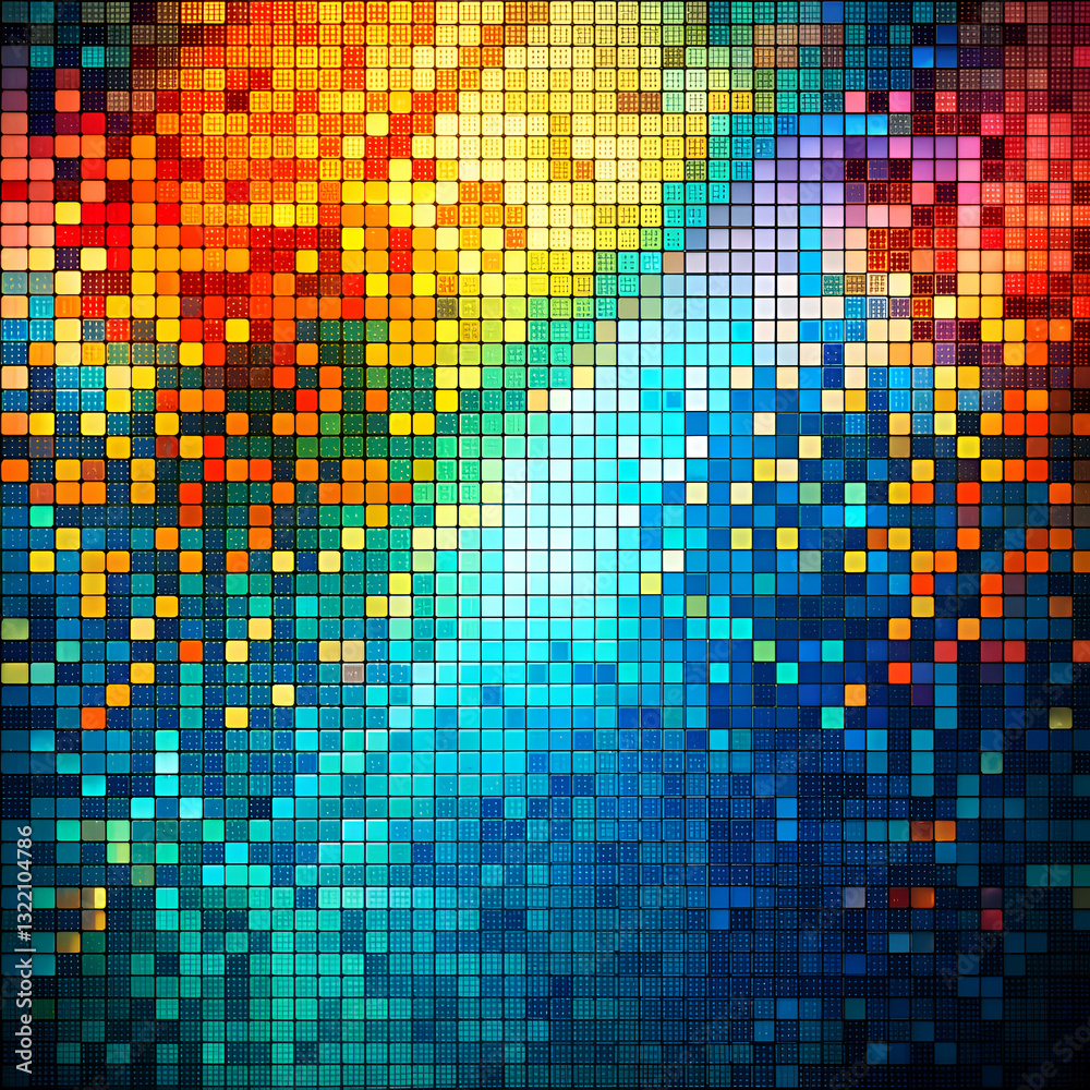 Abstract colorful mosaic background with a vibrant blue gradient. Abstract colorful mosaic background with a vibrant blue gradient.