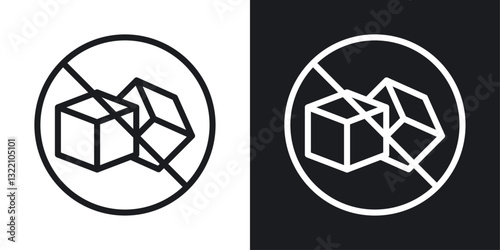 Sugar free icon set in black and white stroke lines