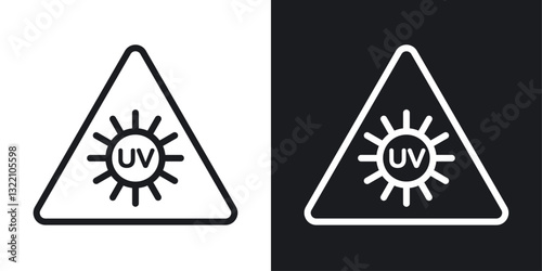 UV light do not look sign set in black and white stroke lines