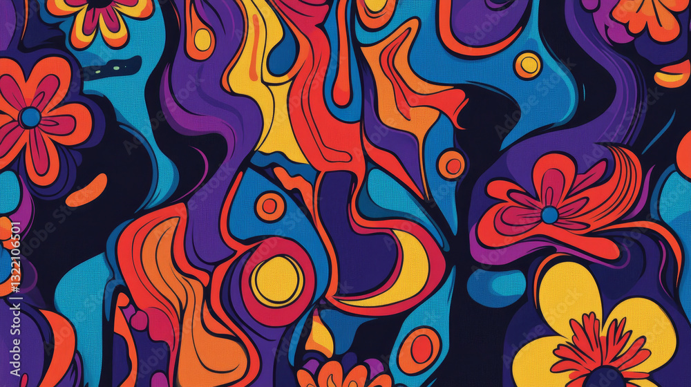 Melted smiley faces and flowers, trippy seamless pattern. Retro hippie psychedelic distorted emoji. Lava lamp smiley face vector wallpaper. Happy facial expression with chamomiles hallucinations Melted smiley faces and flowers, trippy seamless pattern. Retro hippie psychedelic distorted emoji. Lava lamp smiley face vector wallpaper. Happy facial expression with chamomiles hallucinations