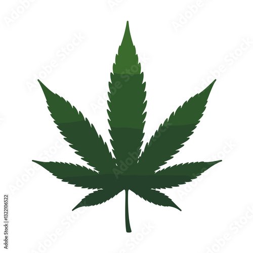 Cannabis leaf vector icon showcasing modern design, natural aesthetic