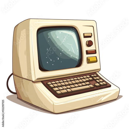 Retro computer nostalgic design charming vintage tech