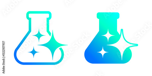 AI icon for artificial intelligence app or assistant chat button, vector sign. AI assistant or chatbot application UI magic potion icon