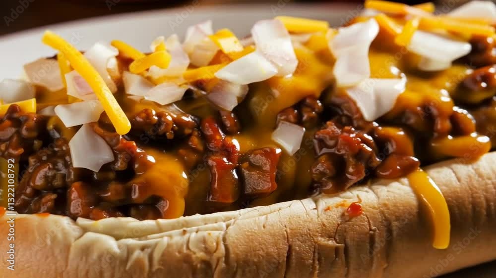 Herzhaftes Chili Cheese Fries mit Käse und Jalapenos