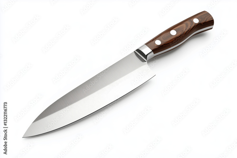 Sharp kitchen knife with wooden handle for precise chopping and slicing Sharp kitchen knife with wooden handle for precise chopping and slicing