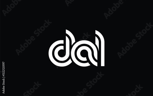 DAL Creative Unique Modern Letter Logo Design. Stylized logo featuring a unique letter design, presenting abstract minimalist aesthetics and modern appeal.