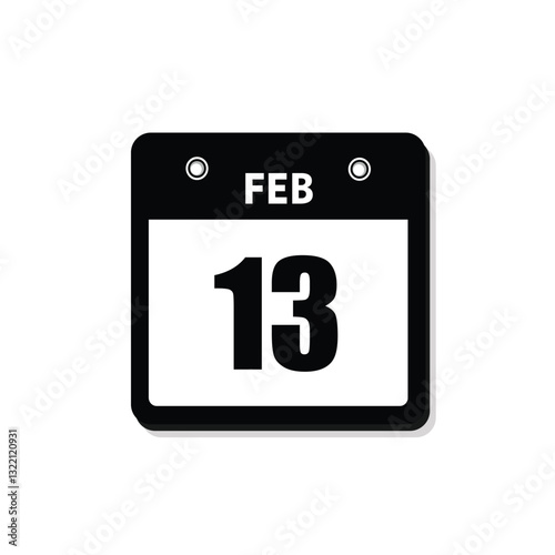 calender icon, 13 february icon with white background Free Download calender icon, 13 february icon with white background - GFXLoad