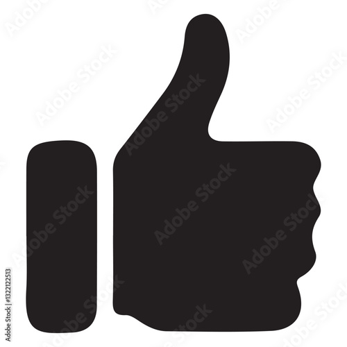 Thumbs up silhouette illustration design for positive feedback and approval