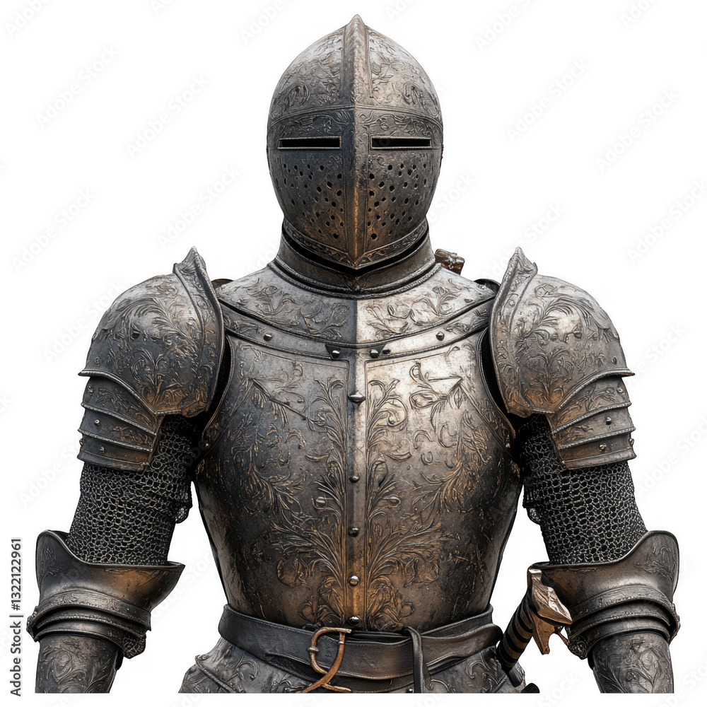 Medieval Knight in Full Plate Armor with Helmet - Transparent Background PNG Medieval Knight in Full Plate Armor with Helmet - Transparent Background PNG