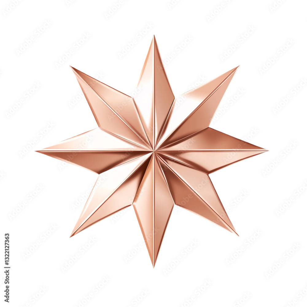 Rose gold eight-pointed star shining bright festive decoration Rose gold eight-pointed star shining bright festive decoration