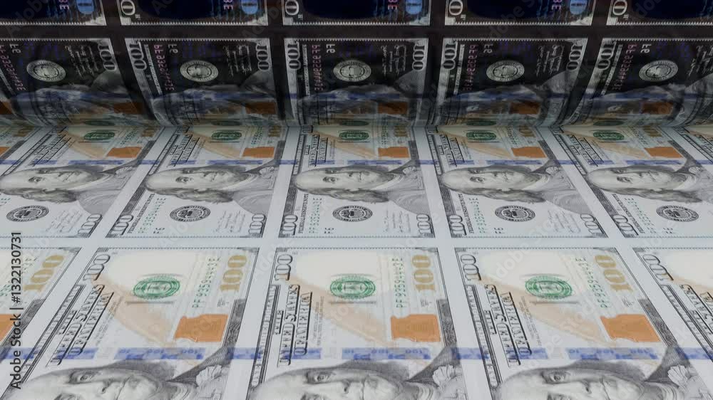 Printing money process on the printing press machine for the reserve system