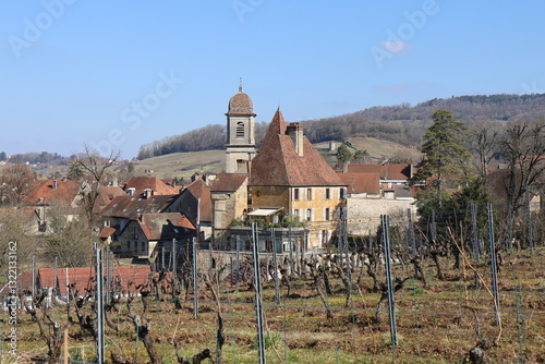 Obraz na płótnie Vue d'ensemble de la ville, ville d'Arbois, département du Jura, France w salonie