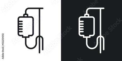 Blood transfusion icons set in black and white stroke lines