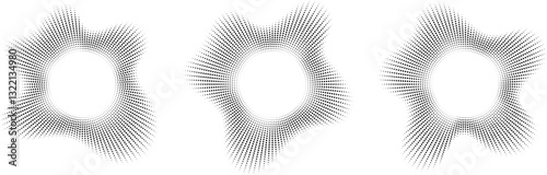 Obraz na płótnie Sound wave, circular equalizer icons, round music soundwave shape, concentric energy burst. Vector illustration. w salonie