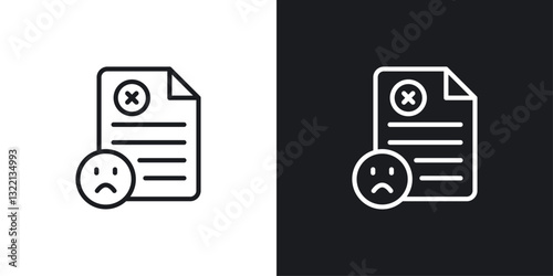 Complaints icons set in black and white stroke lines