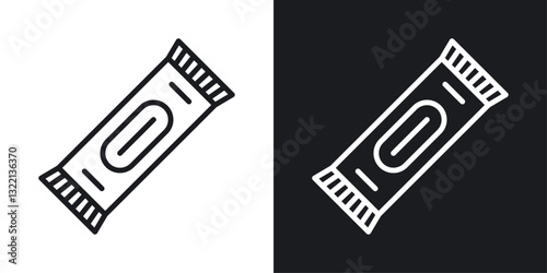Granola bar icons set in black and white stroke lines