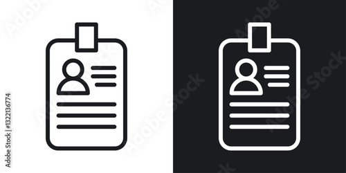 ID card icons set in black and white stroke lines