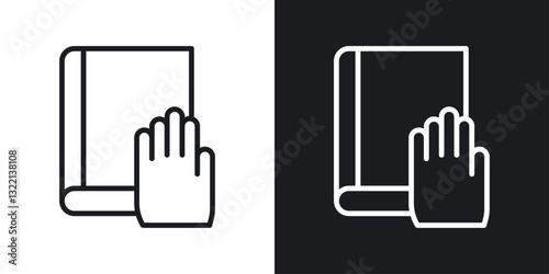 Oath icons set in black and white stroke lines