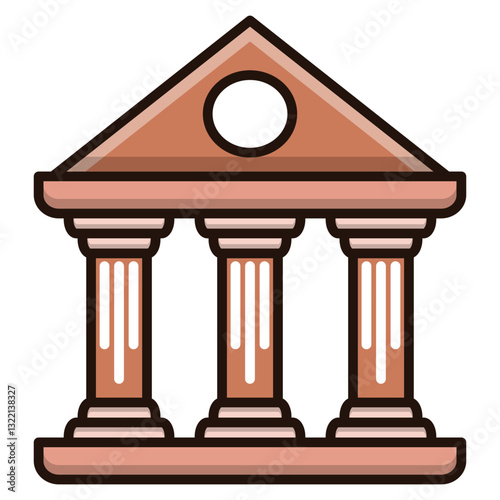 A Grand Terracotta Bank Building, A Symbol Of Financial Stability And Enduring Legacy, Depicted With Clean Lines And Warm Tones