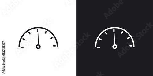 Performance indicator icons set in black and white stroke lines