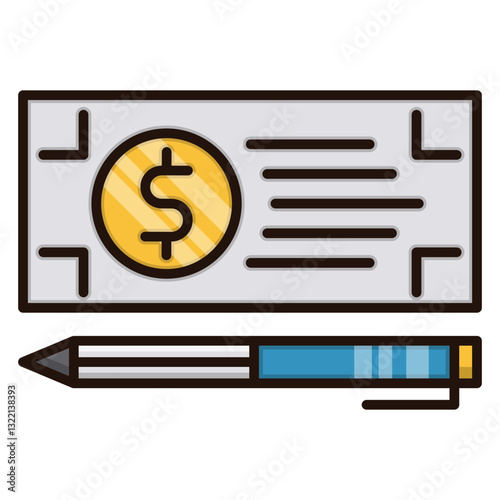 Securing Your Financial Future With Careful Planning And A Well-placed Pen Stroke A Simple Illustration Showcasing Financial Security With Clean Lines And Bright Colors