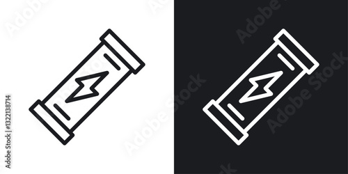 Protein bar icons set in black and white stroke lines