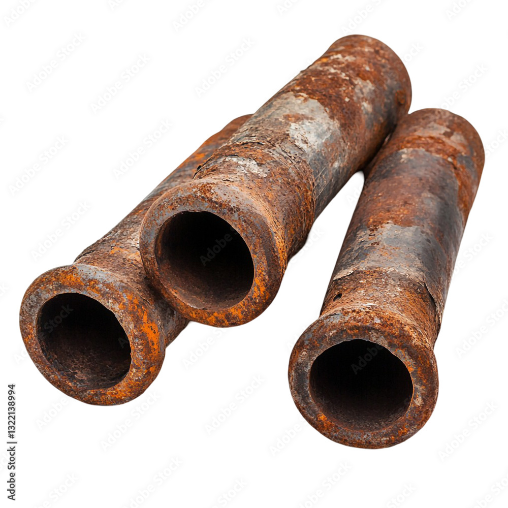 Rusty pipes piled high showing age and decay Rusty pipes piled high showing age and decay