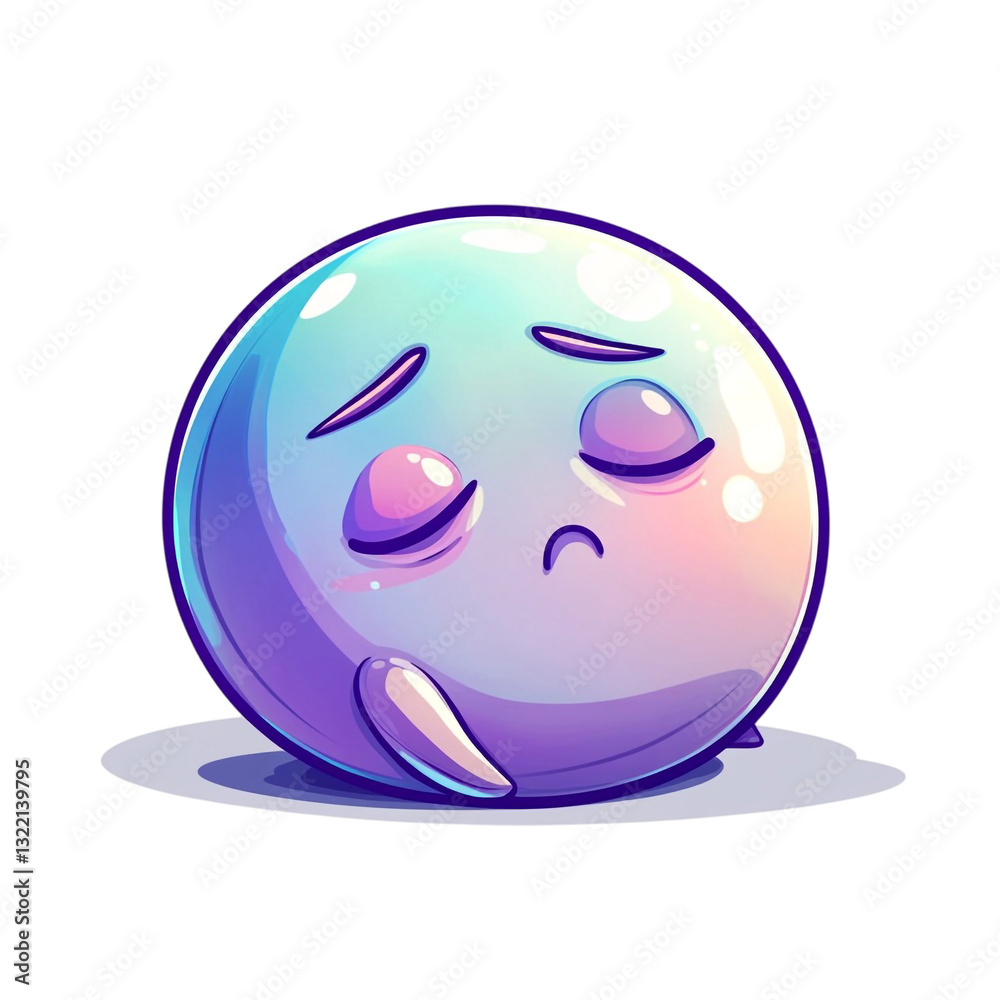 Fototapeta premium Sad iridescent orb feeling blue and lonely