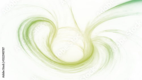 Vibrant abstract background with swirling green and yellow hues on a transparent background
