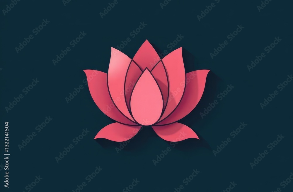 Fototapeta premium Luxury elegant lotus flower logo linear line art. Flower symbol. Beauty, spa, salon, cosmetics or boutique logo and more business
